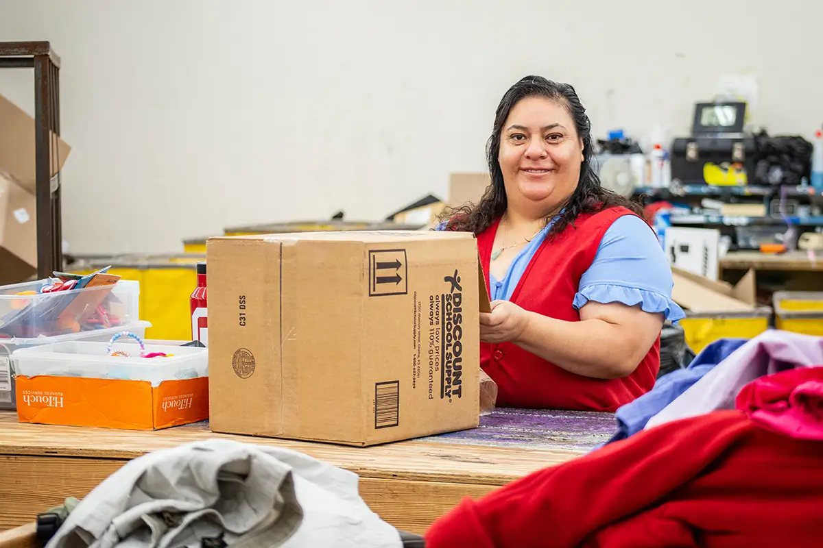Sorting items at donation center